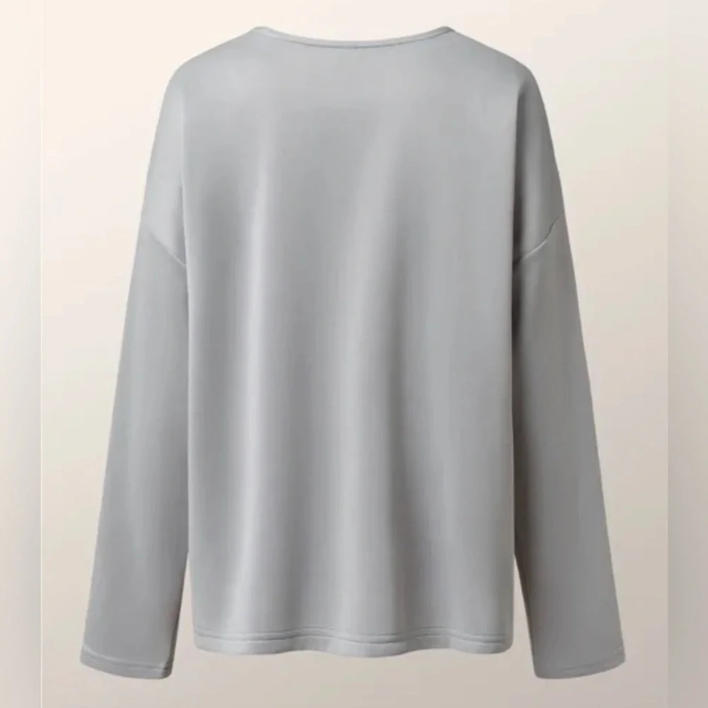 STYLEWE Long Sleeve Top Women Multiple Sizes Gray - Picture 6 of 10